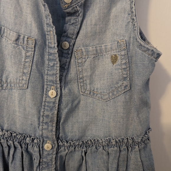 ✨3/$20 6T Oshkosh Denim Button Up Dress - Picture 2 of 3